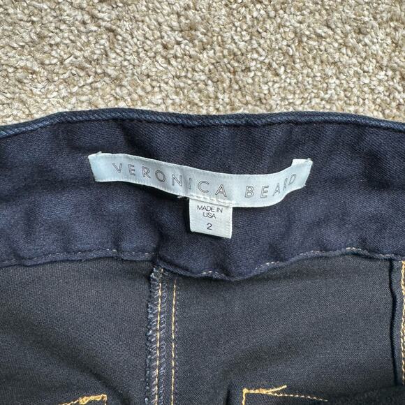 Veronica Beard Dark Wash Braided Waist Flare Jeans size 2 - Picture 5 of 8